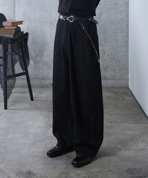 Confirm（コンファーム）の「AW リジット / ワンウォッシュ バレルレッグ リベットデニムパンツ ユニセックス 【Confirm】（デニムパンツ・メンズ・グレー/ブラック/インディゴブルー・M/L）」の5枚目の写真