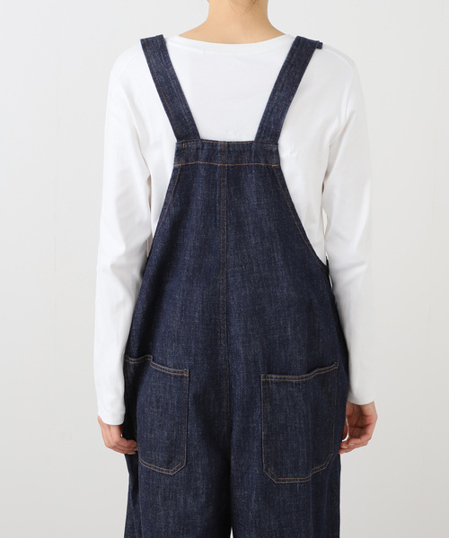 洗える】Munich/ミューニック スラブコットンデニムオールインワン