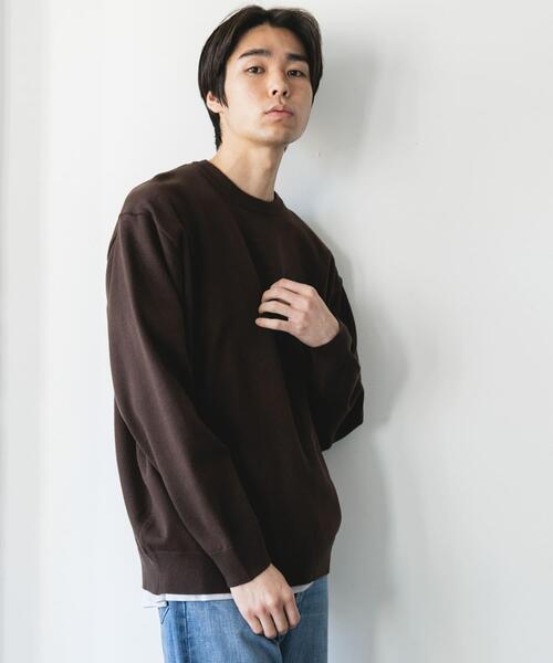 URBAN RESEARCH DOORS（アーバンリサーチドアーズ）の「『仁村紗和さん着用』『UR TECH 200日ニット』クルーネック（ニット/セーター・メンズ・チャコールグレー/オフホワイト/グレー系その他/ホワイト系その他/ブラウン・MEDIUM/LARGE/X-LARGE）」の5枚目の写真