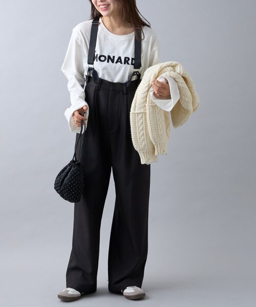 WILLOW(ウィロー)の「【WEB限定】【WILLOW】サスペンダー付きスラックス(サロペット/オーバーオール・レディース・グレー/ブラック・SMALL/MEDIUM)」の10枚目の写真