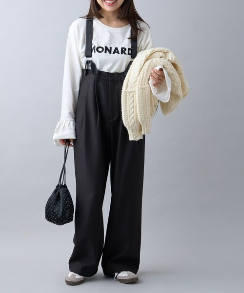 WILLOW(ウィロー)の「【WEB限定】【WILLOW】サスペンダー付きスラックス(サロペット/オーバーオール・レディース・グレー/ブラック・SMALL/MEDIUM)」の9枚目の写真