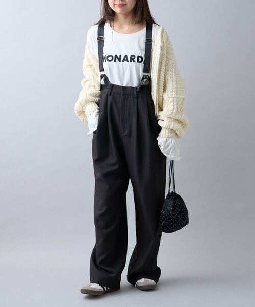 WILLOW(ウィロー)の「【WEB限定】【WILLOW】サスペンダー付きスラックス(サロペット/オーバーオール・レディース・グレー/ブラック・SMALL/MEDIUM)」の5枚目の写真