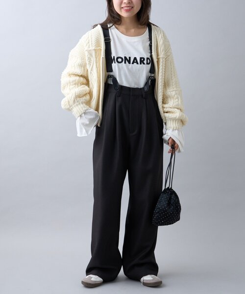 WILLOW(ウィロー)の「【WEB限定】【WILLOW】サスペンダー付きスラックス(サロペット/オーバーオール・レディース・グレー/ブラック・SMALL/MEDIUM)」の4枚目の写真