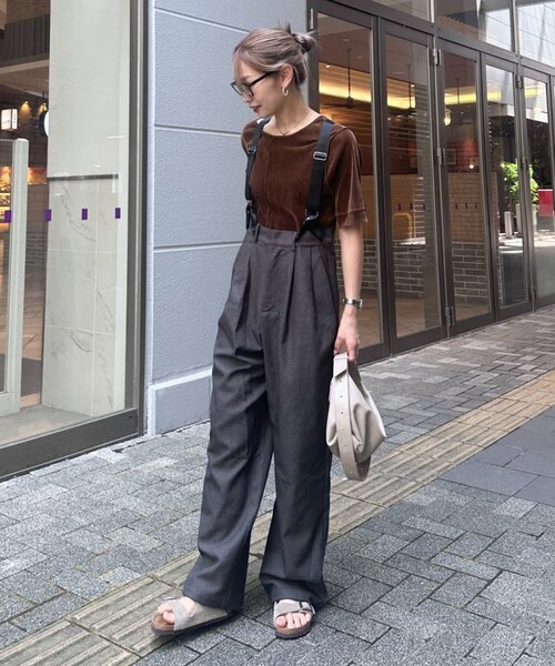 WILLOW(ウィロー)の「【WEB限定】【WILLOW】サスペンダー付きスラックス(サロペット/オーバーオール・レディース・グレー/ブラック・SMALL/MEDIUM)」の18枚目の写真