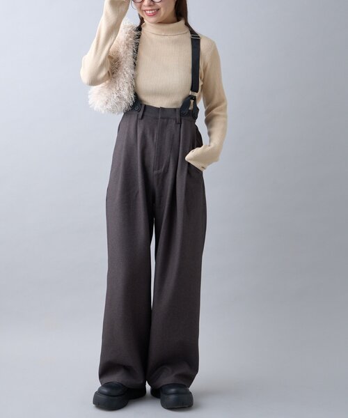 WILLOW(ウィロー)の「【WEB限定】【WILLOW】サスペンダー付きスラックス(サロペット/オーバーオール・レディース・グレー/ブラック・SMALL/MEDIUM)」の13枚目の写真