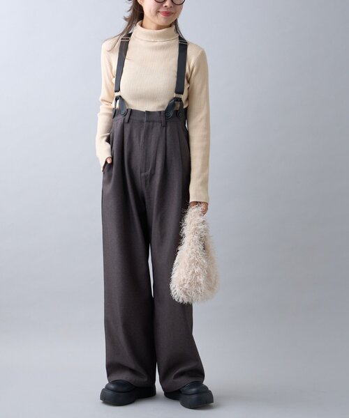 WILLOW(ウィロー)の「【WEB限定】【WILLOW】サスペンダー付きスラックス(サロペット/オーバーオール・レディース・グレー/ブラック・SMALL/MEDIUM)」の12枚目の写真