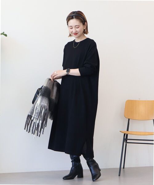 AMERICAN HOLIC（アメリカンホリック）の「バイパチボックスニットワンピース（ワンピース・レディース・ブラック/杢グレー/ネイビー・M/L）」の21枚目の写真