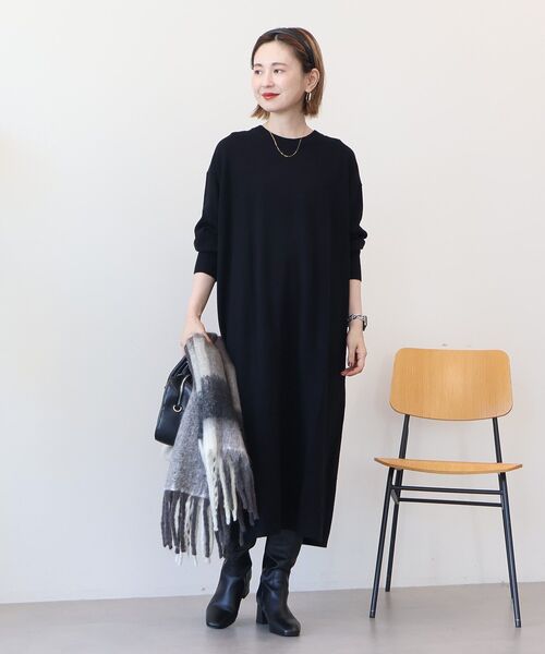 AMERICAN HOLIC（アメリカンホリック）の「バイパチボックスニットワンピース（ワンピース・レディース・ブラック/杢グレー/ネイビー・M/L）」の22枚目の写真