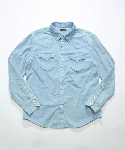 TMT(ティーエムティー)の「コーデュロイウエスタンシャツ(シャツ/ブラウス・メンズ・ライトインディゴブルー/インディゴブルー・X-LARGE/LARGE/MEDIUM)」の2枚目の写真