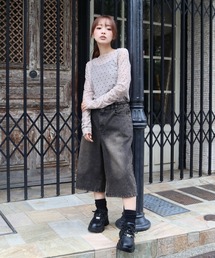 CECIL McBEE | デニムワイドハーフパンツ(デニムパンツ)