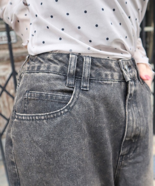 CECIL McBEE（セシルマクビー）の「デニムワイドハーフパンツ（デニムパンツ・レディース・ブラック/ブルー・LARGE/MEDIUM）」の8枚目の写真