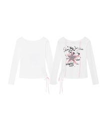 HOOK for girls Y2K スターモチーフ × サイドリボン ロングスリーブ