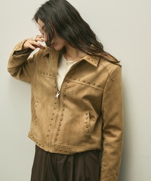 Lutim by u(ルチバイユー)のStuds trim suede drizzler / スタッズトリムスエードドリズラー(カバーオール)