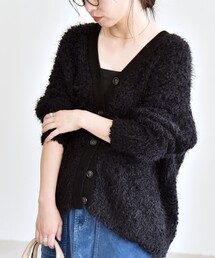 quaranciel（カランシエル）の「quaranciel:〈手洗い可能〉ネップツイード Vネック ニット カーディガン（カーディガン/ボレロ）」