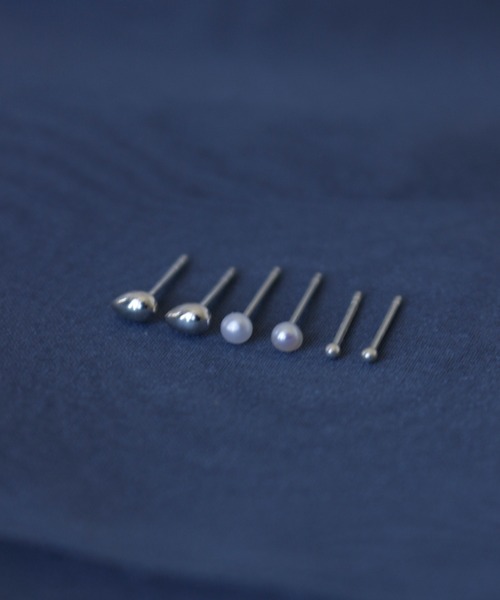 whoseA(フーシー)の「【silver925】DropPearlPierceSET/ドロップパールミニピアスセット(3SET)(ピアス(両耳用)・レディース・シルバー・FREE)」の3枚目の写真