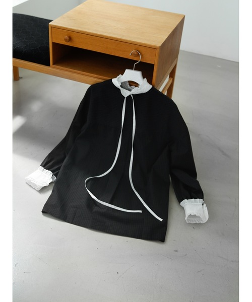 Katrin TOKYO(カトリーントーキョー)の「frill tunic shirt(シャツ/ブラウス・レディース・ブラウン系/モーブ系/チェック・FREE/XS)」の1枚目の写真