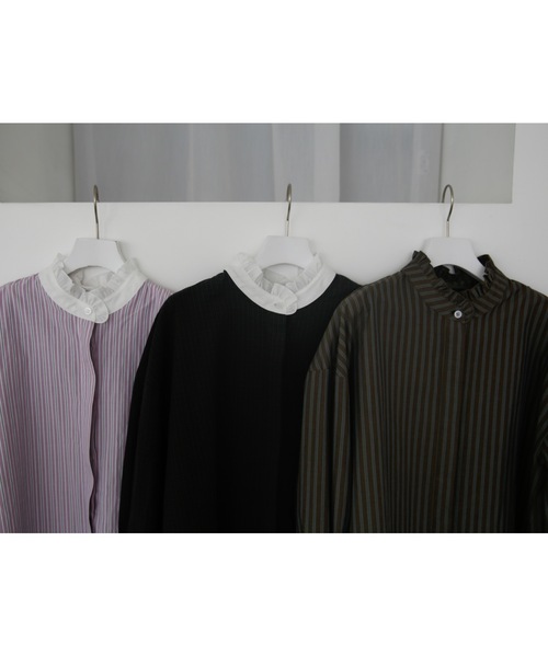 Katrin TOKYO(カトリーントーキョー)の「frill tunic shirt(シャツ/ブラウス・レディース・ブラウン系/モーブ系/チェック・FREE/XS)」の6枚目の写真
