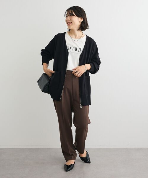 Green　Parks（グリーンパークス）の「アンチピリングゆるzipカーディガン（カーディガン/ボレロ・レディース・ブラック/ライトベージュ/グリーン系その他3・FREE）」の11枚目の写真