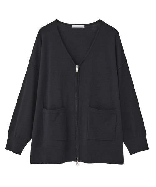 Green　Parks（グリーンパークス）の「アンチピリングゆるzipカーディガン（カーディガン/ボレロ・レディース・ブラック/ライトベージュ/グリーン系その他3・FREE）」の19枚目の写真