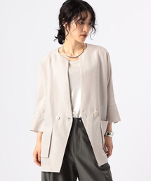Gabardine K.T（ギャバジンケーティー）の「アセテートリネンタッサー ドルマンスリーブ シャツジャケット（その他アウター）」