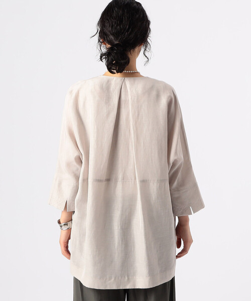 Gabardine K.T（ギャバジンケーティー）の「アセテートリネンタッサー ドルマンスリーブ シャツジャケット（その他アウター・レディース・ベージュ・9号）」の8枚目の写真