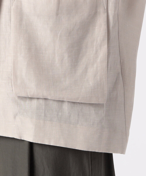 Gabardine K.T（ギャバジンケーティー）の「アセテートリネンタッサー ドルマンスリーブ シャツジャケット（その他アウター・レディース・ベージュ・9号）」の5枚目の写真