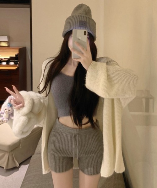 yuue' ( wear )（ユーイ）の「リブニットショートパンツ（その他パンツ・レディース・アイボリー/ブラック/グレー・FREE）」の14枚目の写真