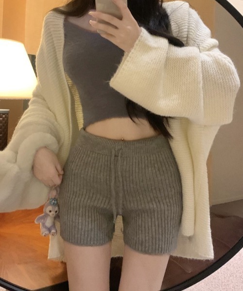 yuue' ( wear )（ユーイ）の「リブニットショートパンツ（その他パンツ・レディース・アイボリー/ブラック/グレー・FREE）」の21枚目の写真