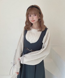 F i.n.t | プチレースアップケーブルニットプルオーバー(ニット/セーター)