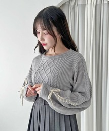 F i.n.t | プチレースアップケーブルニットプルオーバー(ニット/セーター)