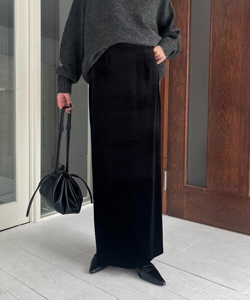 低身長サイズあり】ベロアIラインスカート（スカート）｜CAPRICIEUX LE