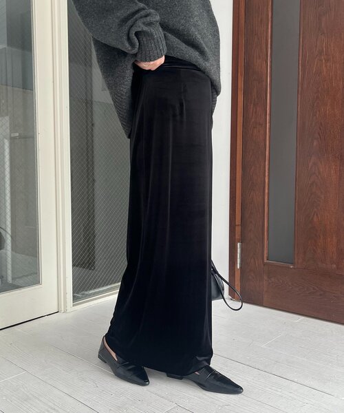 低身長サイズあり】ベロアIラインスカート（スカート）｜CAPRICIEUX LE