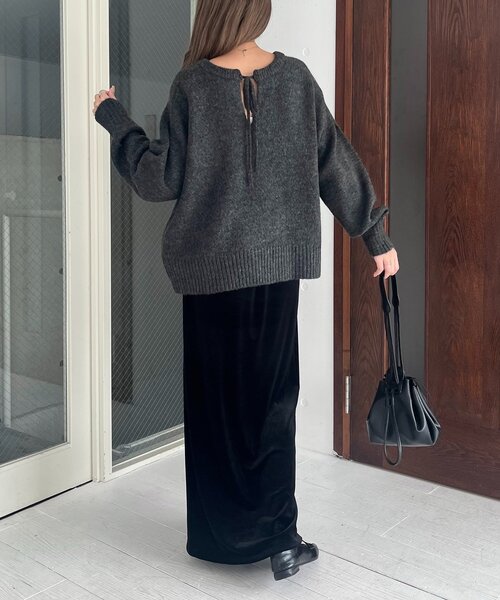 CAPRICIEUX LE'MAGE（カプリシューレマージュ）の「【低身長サイズあり】ベロアIラインスカート（スカート・レディース・ブラウン/オフホワイト/ブラック・36/38/PS）」の14枚目の写真