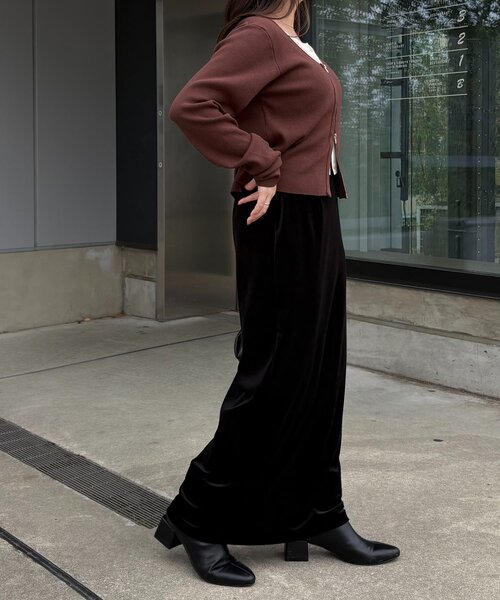 ベロアIラインスカートCAPRICIEUX LE'MAGEカプリシュレマージュ 低身長サイズあり】ベロアIラインスカート（スカート）｜CAPRICIEUX LE