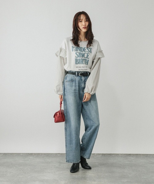 GLOBAL WORK（グローバルワーク）の「フリルプリントスウェットプルオーバー/599584（スウェット・レディース・オフホワイト/ダークグレー/ライトグレー・MEDIUM/LARGE）」の8枚目の写真