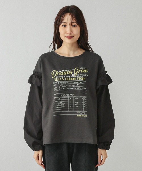 フリルプリントスウェットプルオーバー/599584（スウェット