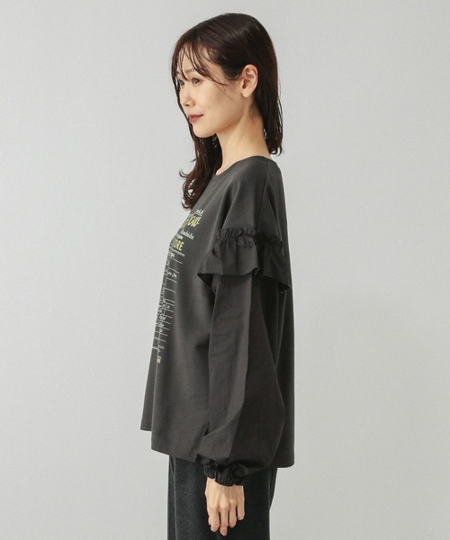 GLOBAL WORK（グローバルワーク）の「フリルプリントスウェットプルオーバー/599584（スウェット・レディース・オフホワイト/ダークグレー/ライトグレー・MEDIUM/LARGE）」の18枚目の写真