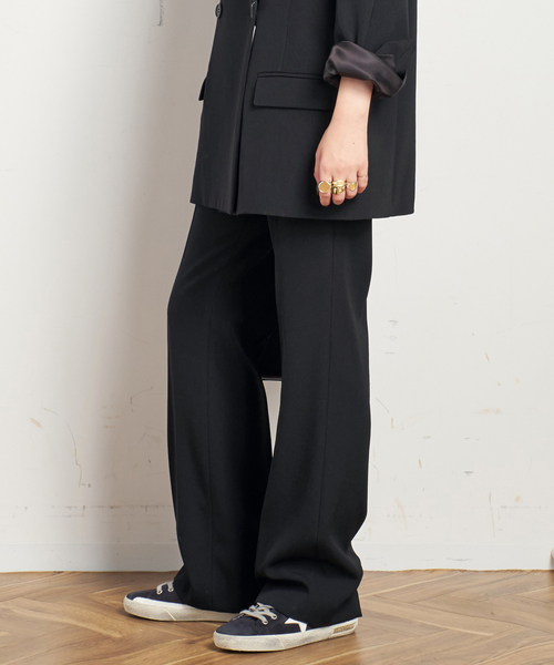 EVERYDAY I LIKE.（エヴリディアイライク）の「*Essential フレアパンツ（スラックス・レディース・ブラック・36/38/40）」の4枚目の写真