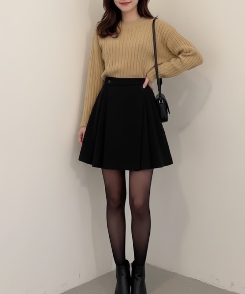 cammie（キャミー）の「サイドプリーツスカート（スカート・レディース・ブラック/ブラウン・S/M）」の5枚目の写真