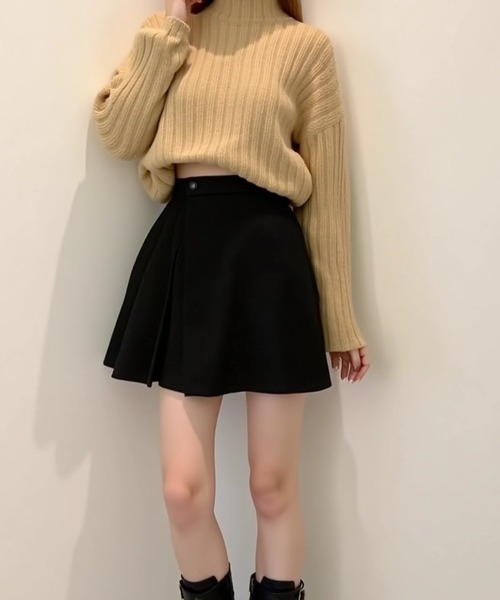 cammie（キャミー）の「サイドプリーツスカート（スカート・レディース・ブラック/ブラウン・S/M）」の6枚目の写真