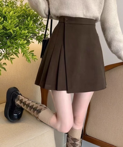 cammie（キャミー）の「サイドプリーツスカート（スカート・レディース・ブラック/ブラウン・S/M）」の10枚目の写真