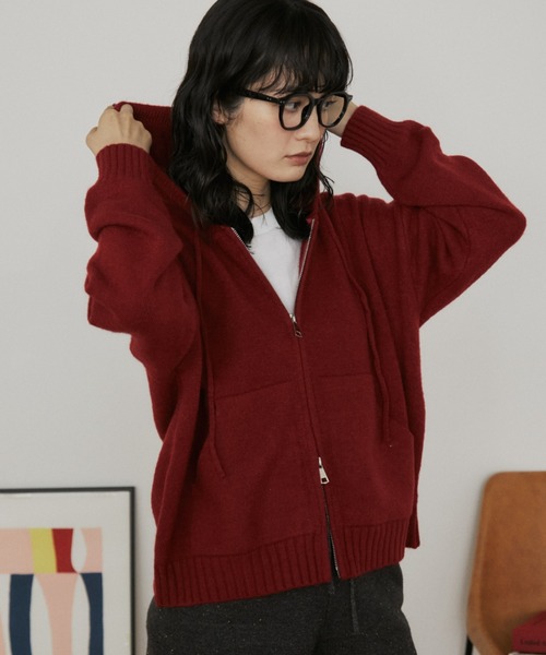 セール】ダブルジップニットパーカー（パーカー）｜MERLOT（メルロー