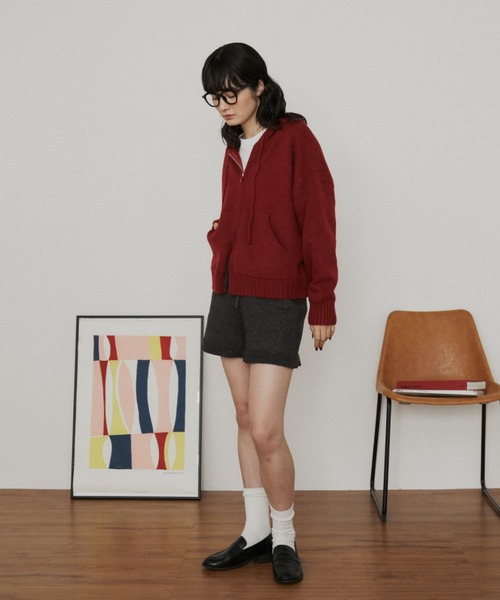 MERLOT（メルロー）の「ダブルジップニットパーカー（パーカー・レディース・グレー/レッド/ブルー/ネイビー・FREE）」の11枚目の写真