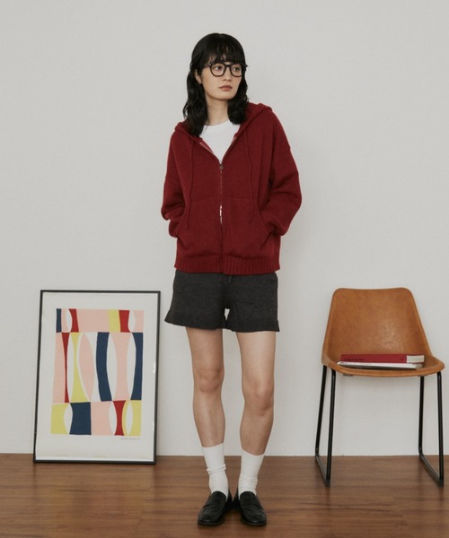 MERLOT（メルロー）の「ダブルジップニットパーカー（パーカー・レディース・グレー/レッド/ブルー/ネイビー・FREE）」の9枚目の写真