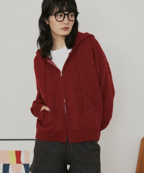 MERLOT（メルロー）の「ダブルジップニットパーカー（パーカー・レディース・グレー/レッド/ブルー/ネイビー・FREE）」の5枚目の写真