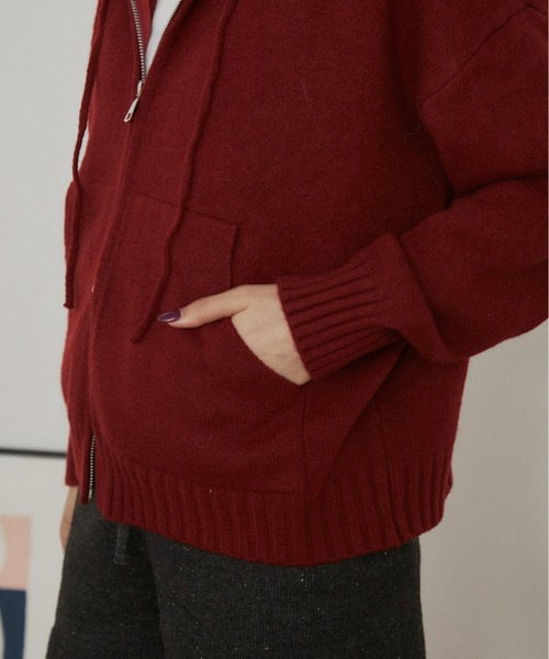 MERLOT（メルロー）の「ダブルジップニットパーカー（パーカー・レディース・グレー/レッド/ブルー/ネイビー・FREE）」の15枚目の写真