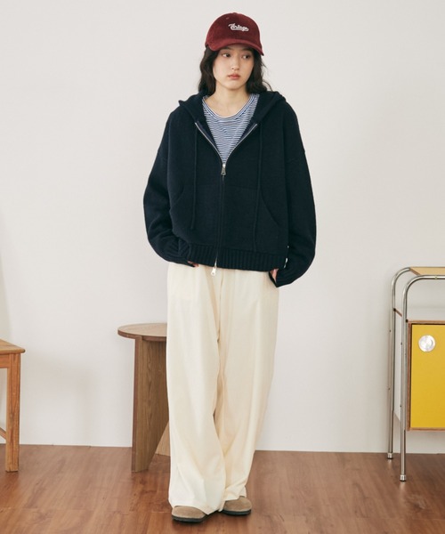 ダブルジップニットパーカー（パーカー）｜MERLOT（メルロー）の