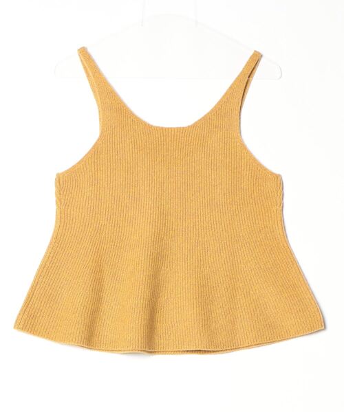 SIPULI(シプリ)の「Colorful Melange 2wayペプラムキャミニット(ニット/セーター・レディース・イエロー/ダークブラウン/グレイッシュベージュ・2)」の4枚目の写真