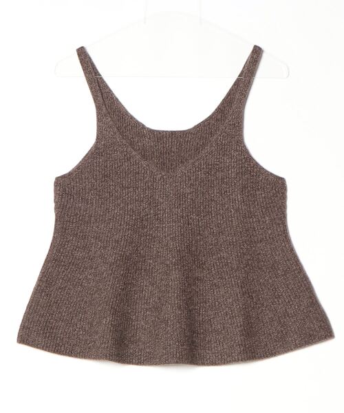 SIPULI(シプリ)の「Colorful Melange 2wayペプラムキャミニット(ニット/セーター・レディース・イエロー/ダークブラウン/グレイッシュベージュ・2)」の6枚目の写真