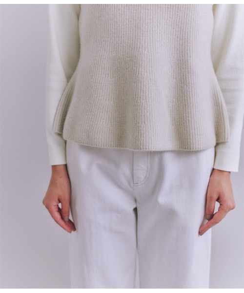 SIPULI(シプリ)の「Colorful Melange 2wayペプラムキャミニット(ニット/セーター・レディース・イエロー/ダークブラウン/グレイッシュベージュ・2)」の20枚目の写真